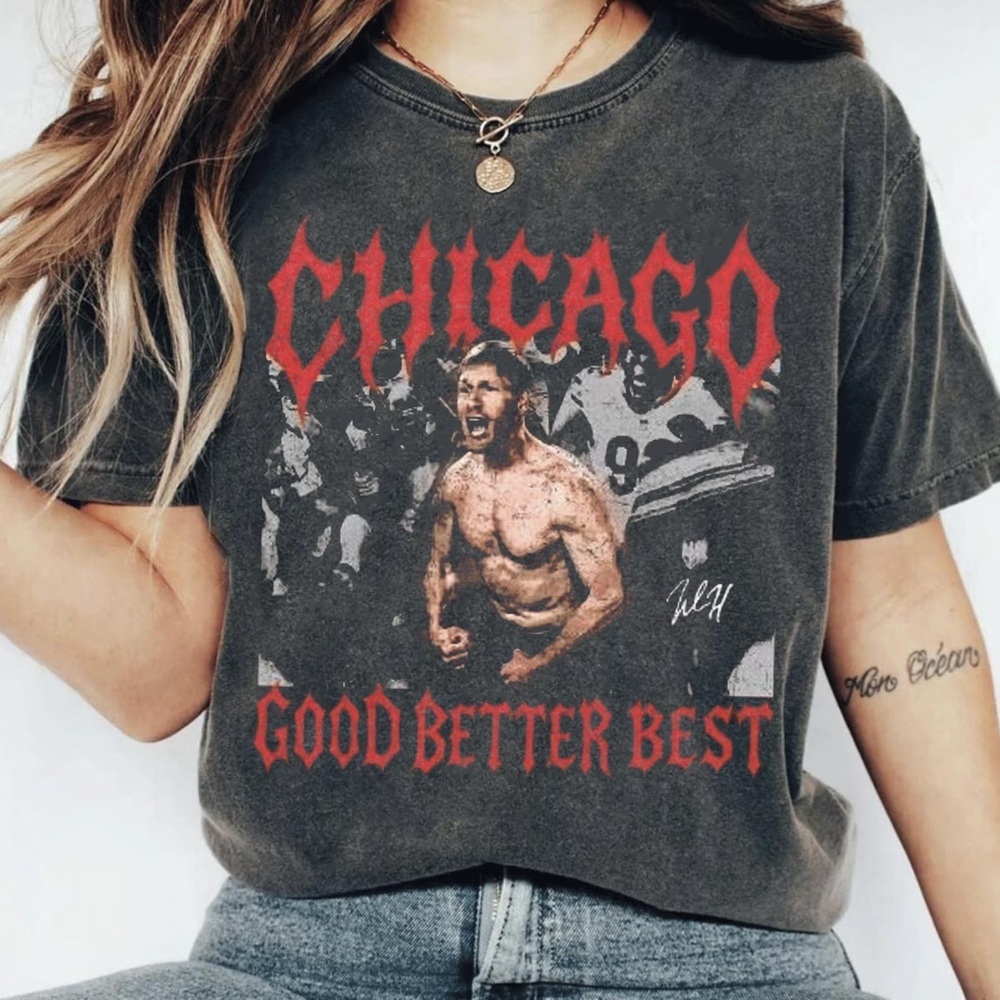 Vintage Chicago Football Shirt Good Better Best Graphic Tee Retro Bears Gift